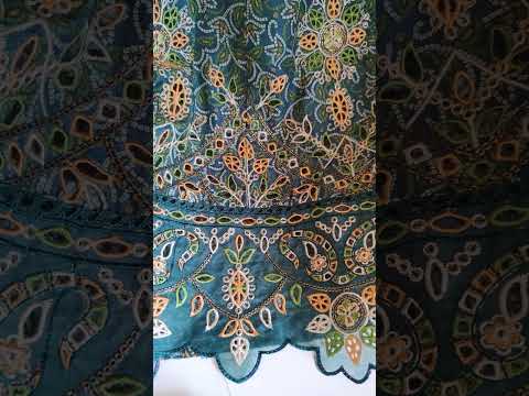 Bin Saeed embroidered frock with trouser and duppatta -Green