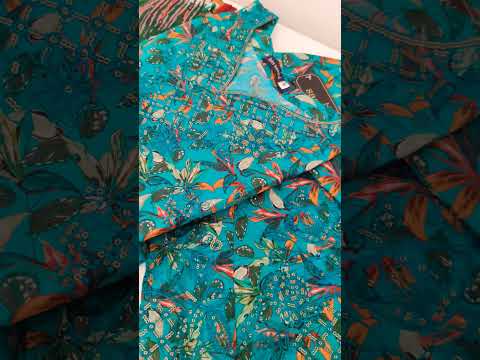 Bin Saeed embroidered frock with trouser and duppatta -Green floral