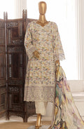 Bin Saeed embroidered frock with trouser and duppatta- Beige