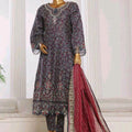 Bin Saeed embroidered frock with trouser and duppatta - purple