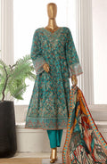 Bin Saeed embroidered frock with trouser and duppatta -Green floral