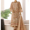 Bin Saeed embroidered frock with trouser and duppatta - Floral Beige