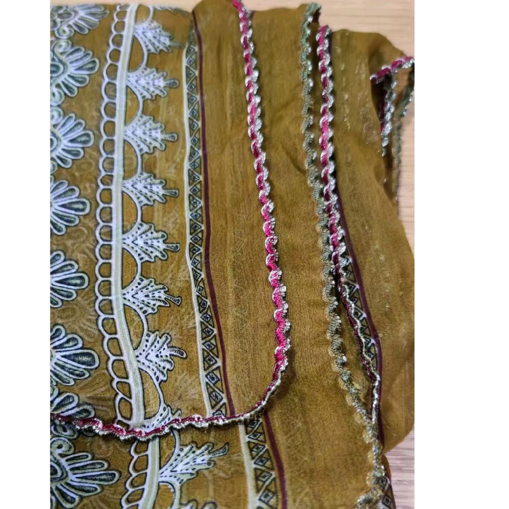 Pakistani embroidered shalwar kameez duppatta- Mustard